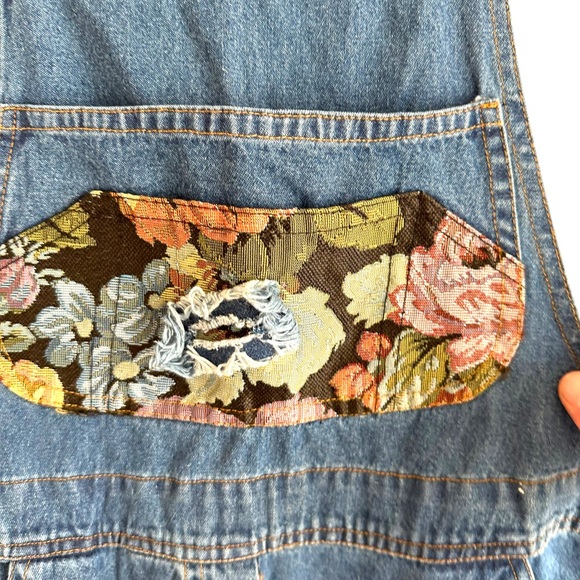 Agapo Hippie Floral Boho Patchwork Denim Overalls Size Small NWT - Picture 8 of 8